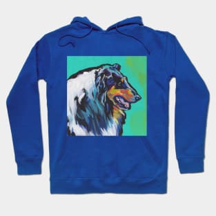 Fun Tricolor Rough Collie Dog bright colorful Pop Art Hoodie